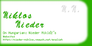 miklos nieder business card